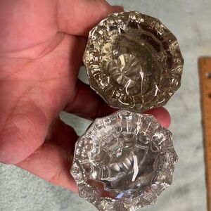 Vintage crystal glass doorknobs, 2 inch